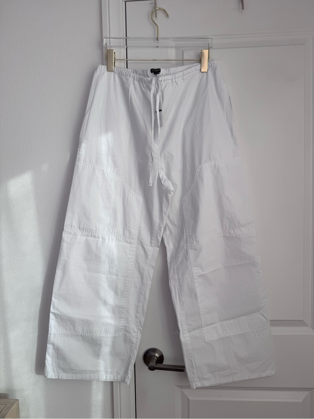 NWT J Crew Luna Pants In Cotton Poplin White Size S Tall